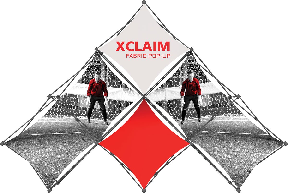 XClaim 6 Quad Pyramid Fabric Pop Up Display Kit 1