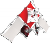 XClaim 10 Quad Pyramid Fabric Pop Up Display Kit 1
